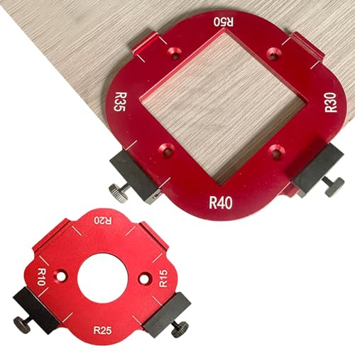 Luolety Gabarit d'angle rond en alliage d'aluminium pour le travail du bois - Outil auxiliaire de coupe à l'arc R10 à R50