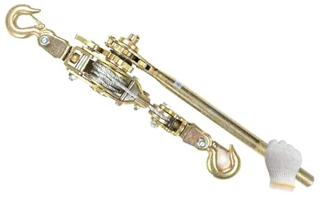 Aocay Verricello Manuale, Argano Manuale a Fune con Cricchetto Autobloccante 2T/3T/4T, Argano a Cricchetto Manuale Bidirezionale con Doppio Gancio per Rimorchiare Veicoli/Spostare Carichi Pesanti(2T)