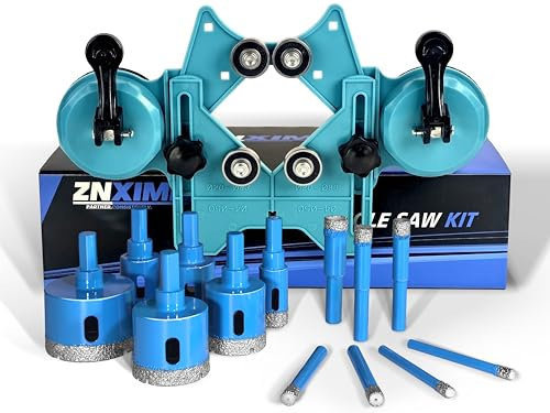 Tile Hole Cutter Set, Tile Drill Bits for Glass, Porcelain, Ceramic, Granite, Marble, Stone and More Drilling (14, 6mm to 65mm - 14p)