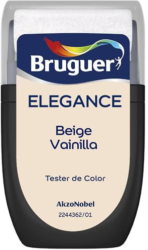 Bruguer ELEGANCE Pintura Monocapa ExtraMate, Paredes y Techos, Interior, Exterior protegido, Alta Durabilidad, UltraLavable, Resistente al Desgaste y Manchas Beige Vainilla 30 ml