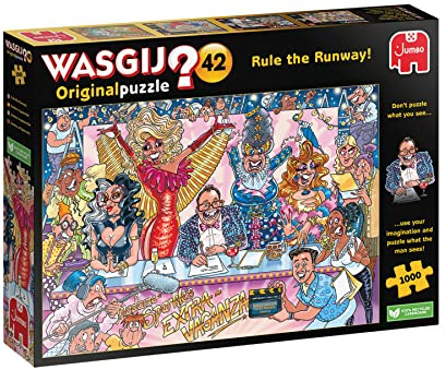 Wasgij Original 42, Rule the Runway, 1000 Piece Jigsaw Puzzles for Adults, Fun, Challenging and Brainteasing, Uncover the Puzzle - 100 Percent Recycled Cardboard - 1000 pcs, Jumbo