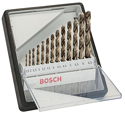 Bosch Accessories 2607019926 Foret à métaux rectifié au cobalt HSS-Co Robust Line DIN 338 Or 13tlg, Set