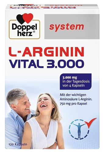 Doppelherz system L-ARGININ VITAL 3.000 – 750 mg L-Arginin pro Kapsel – Für den vitalen und aktiven Mann – 120 Kapseln