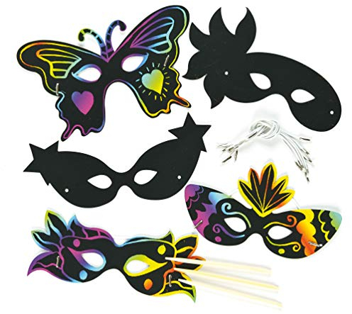 Baker Ross ET771 Ross Kratzbild Karnevalsmasken, Sortiert