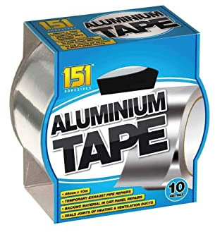 Easyfix Silver Aluminium Tape 48mm X 10 Metres Many Uses! Temporary Exhaust pipe repairs Backing material in car panel repairs Seals joints of heating and ventilation ducts.