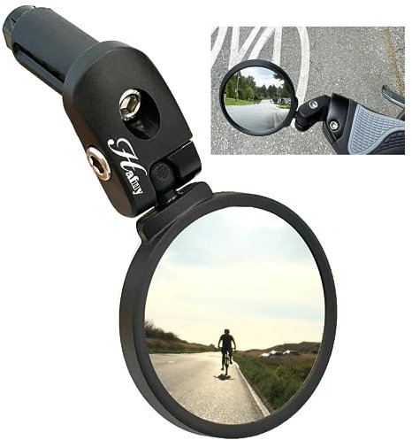 Hafny Bar End Bike Mirror, Unbreakable Stainless Steel Lens, Safe Rearview Mirror, (62mm Stainless Steel Lens)