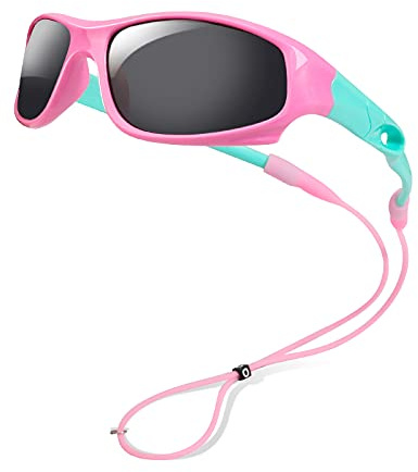 Hifot Polarisées Lunettes de soleil pour enfant anti UV400 Lunettes de soleil Monture en caoutchouc flexible Lunettes de sport mixte pour 3-10 ans fille et garçon