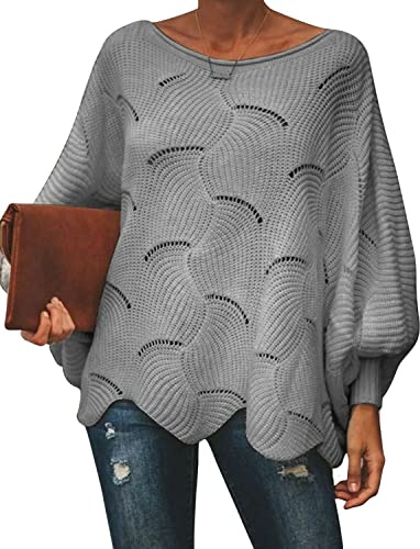 QUNERY Maglioni Donna Autunno Invernali, Pullover Donna Largo Felpa Casual Manica Lunga Maglione Allentato Top Oversize