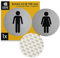 Panneau indicateur WC Femmes Hommes, 2 pcs, Ø 100 mm, Design 3, plaque en Aluminium de 0,8 mm d'épaisseur, panneau à coller, panneau de toilettes pour invités, Toilet Sign