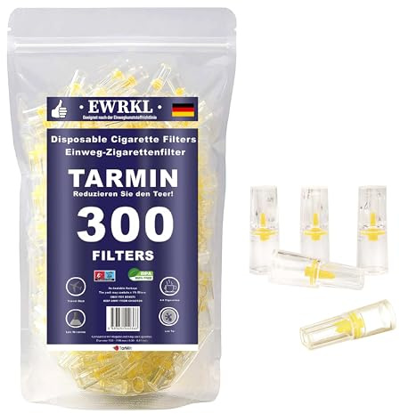 TARMIN Cigarette Filters 300 Cigarette Filters That Remove Tar and Chemical Cigarette Holder BPA Free Cigarette Filter Tips | Nicotine Tar Filter,Minimize Stains Odors,Fresher Morning, Quit Smoking