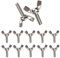 M6x10mm Butterfly Wing Screws,10PCS 304 Stainless Steel Wing Nuts Bolts,Heavy Duty Hand Twist Tighten Fasteners for DIY Fix Hardware