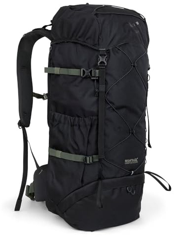 Regatta Survivor Rucksack, 65 l, aus reflektierendem, strapazierfähigem und strapazierfähigem Stoff, perfekt für Spaziergänge, Wandern, Camping und Trekking, grau, L, Casual