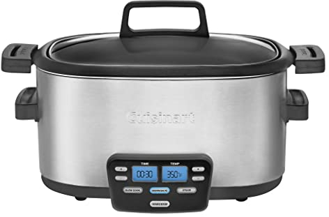 Cuisinart MSC-600 3-In-1 Cook Central 6-Quart Multi-Cooker: Slow Cooker, Brown/Saute, Steamer, Silver