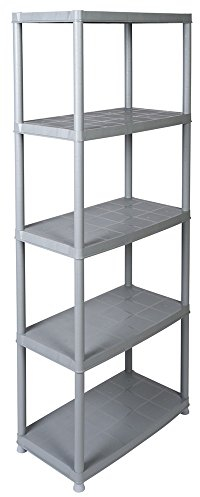 Kreher Kunststoffregal, Steckregal, Lagerregal in Grau. Max. 150 kg Traglast. 71 x 38 x 171 H cm. TÜV Rheinland.