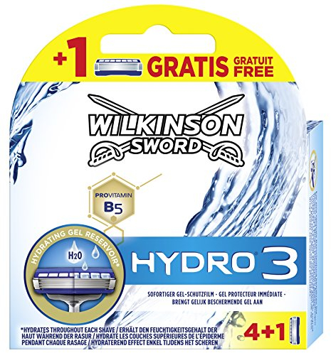 Wilkinson Sword Hydro 3 Rasierklingen für Herren, 5 Klingen, Rasierer 4 + 1 St