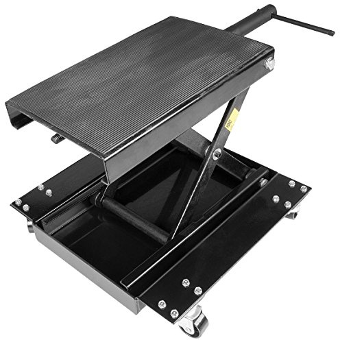 Stark USA Motorcycle Jack Center Scissor Lift Floor Jack for Motorcycle Dirt Bike w/Wheel Cart 1100lbs Capacity Dolly Table Stand