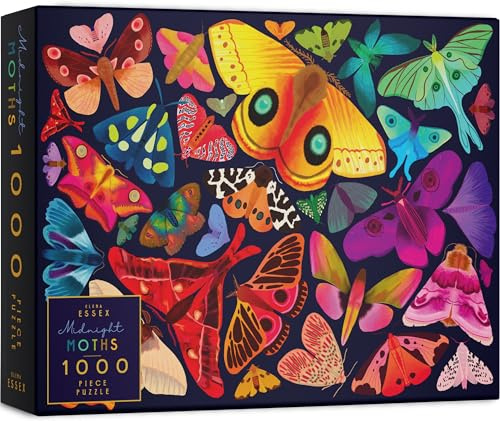Elena Essex Jigsaw Puzzles for Adults 1000 - Midnight Moths/Jigsaws/Jigsaw Puzzle/Butterfly Rainbow Gradient Puzzle/jigsaw puzzles size 70x50cm