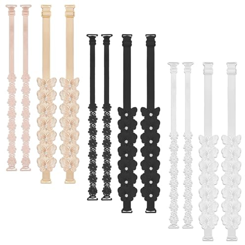 6 pares de correas decorativas de encaje con flores para sujetador, correas elásticas ajustables para mujer, antideslizantes, ropa interior, correas de hombro para niñas, tops y accesorios de vestir