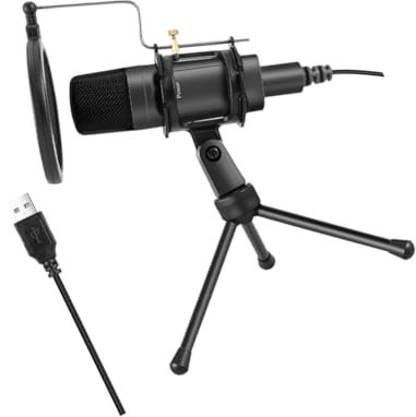 Angoily Microphone à Condensateur USB pour Ordinateur De Bureau Kit Microphone Ordinateur De Table pour Jeux Vidéo