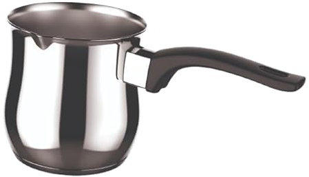 Lechera con mango largo para tazas 6, línea Dolcevita, 550 ml, acero inoxidable 18/10, mango antiadherente, de inducción* (base Ø85 mm, comprobar el diámetro mínimo de su hornillo) - Officine