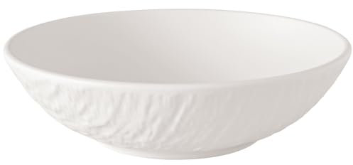 Villeroy & Boch - Manufacture Rock Blanc bol à dessert plate blanche, résistant au lave-vaisselle/micro-ondes, design mat, look ardoise, bol pour salades et bowls, porcelaine Premium