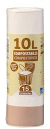 Sacco per rifiuti compostabili foresta verde 10 l secchio piccolo per rifiuti organici Confezione 15 sacchetti Pack 2