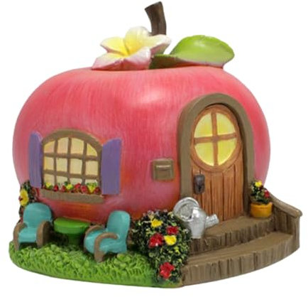 MOTHNUR Adornos de la casa de Manzana diminuto Casas decoración del hogar Miniaturas casa de Hadas para jardín Kit de casa en Miniatura Figura de la casa pequeña Mini Kit de casa Resina