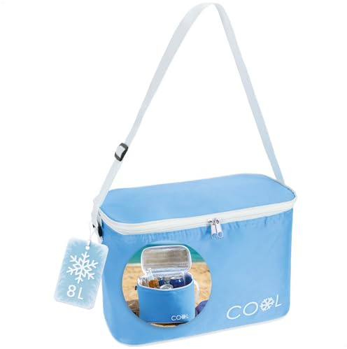 COM-FOUR® Bolsa térmica de 8 L, Nevera portátil Plegable, Bolsa térmica