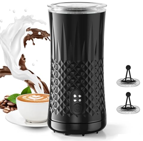 VIWAVE Milk Frother Electric,4 in 1 Automatic Milk Frother, Hot&Cold Milk Foamer, 240ml, Fast, Stainless Steel Milk Steamer, Auto Shut-Off Milk Warmer, Silent Operation for Coffee,Latte,Cappuccino