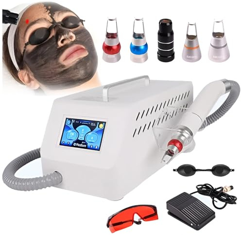 Lasermaskin för borttagning av tatuering, 1064 nm 755 nm 532 nm, Nd YAG-switch, borttagning av ögonbrynspigment, borttagning av rynkor, kolsvart handled 5-Probes