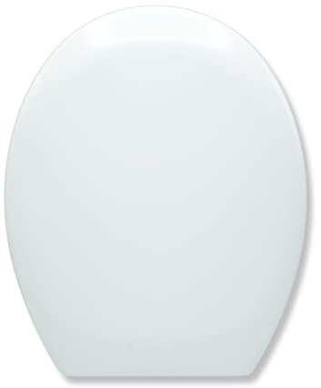 AQUALONA® Luxury Duroplast Toilet Seat – Incredibly Strong and Durable - Oval, Soft Close - Ceramic Appearance - Scratch Resistant - One Button Hinge Release - Click, Lift & Clean Technology (White)