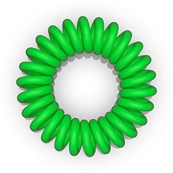 10er Set Spiral Haargummi - Haargummis für weniger Spliss und gebrochene Haare - Haargummi Spirale für feine Haarpartien - Telefonkabel Spiralhaargummi, grün, 3,5 cm
