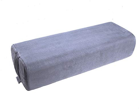 NGT new guide steps Yoga Bolster Pillow for Meditation and Support - Rectangular Yoga Cushion Foam Wedges Washable Suede Pillowcase for Men and Women with Carry Handles.(Grey Soft fabric)