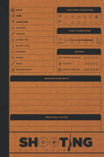 Shooting Data Book: Shooting Log Book With Target Diagrams - Shooting Notebook - Shooting Record Book - Long Range Shooting Logbook - Marksman Gifts