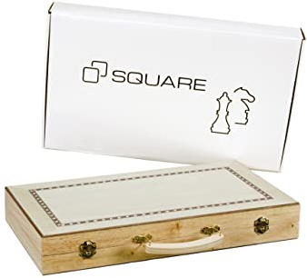 Square - Backgammon aus Holz 447 - Intarsie - Koffer mit einem Griff