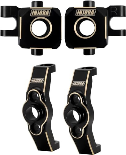 INJORA Laiton Caster Blocks C-Hubs et Direction Kit Blocks Knuckle pour TRX4M 1/18 RC Crawler Upgrade Parts,Noir
