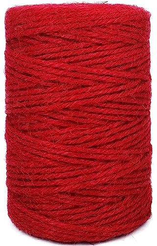 Ficelle de jute rouge de 2,5 mm d'épaisseur - 100 m - Très résistante - Corde Pour la maison, le jardinage, les plantes, les photos, les cadeaux et les mariages