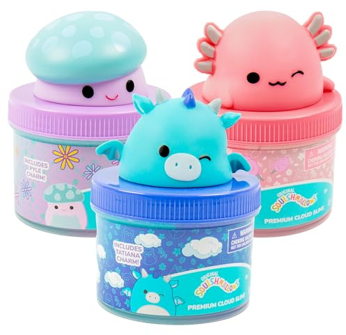 Original Squishmallows Premium Cloud Slime, 3-Pack, 9 Add Ins, 8 oz.