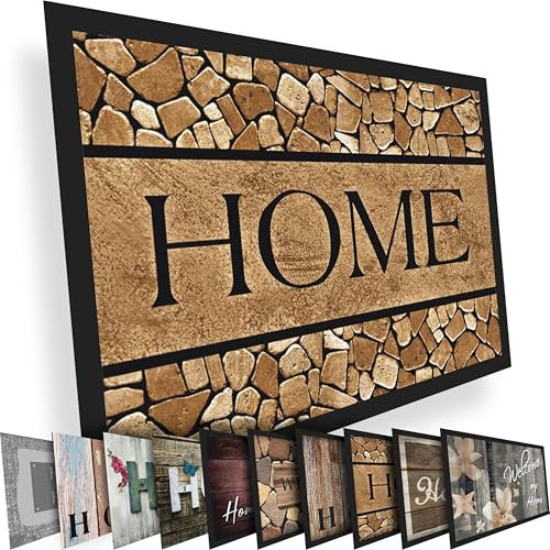 Valia Home Hochwertige Fußmatte 60x80 cm (Large) – Schmutzfangmatte für Innen & Außen, rutschfest mit hoher Saugkraft – vielseitige Designs, ideal für Haustür, Terrasse, Eingangsbereich & Flur