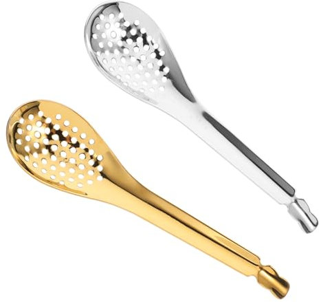 MAGICLULU 2st Kaviarlöffel Rostfrei Servierlöffel Automatischer Seifenspender Tee-ei Schüssel Messlöffel Geschlitzter Kochlöffel Messbecher Servierbesteck Besteckhalter Digitale Waage Küche