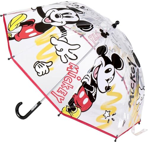 Ombrello Disney per bambini con Frozen, Topolino, Minnie e Stitch – ombrello per bambini resistente al vento e all'acqua con design colorato e impugnatura ergonomica