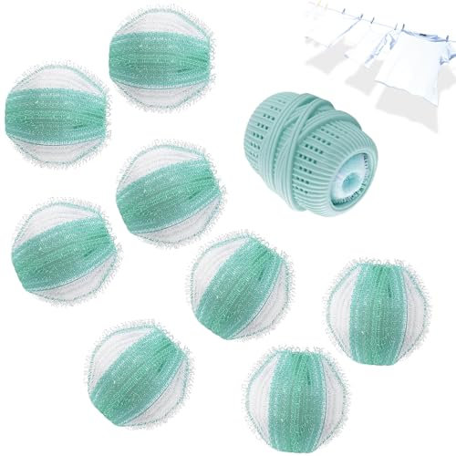 BAISHUWU Pelos Mascota Lavadora, 9 Piezas Bolas Quita Pelos Mascota, Quita Pelos Lavadora Mascotas, Bolas de Lavado Recoge Pelos, Bolas de Pelusa para Lavadora, para Eliminar El Pelo De Las Mascotas
