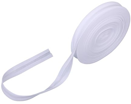 25.15 Yards Double Fold Bias Tape, 1/2 Inch Wide Polyester Cotton Bias Binding Tape Maker for Sewing Seaming Hemming Elastic Quilting & DIY Projects (White)