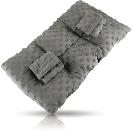 Wellrun Car Seatbelt Pillow for Post Surgery Recovery,Abdominal Protector Pad with Pocket for Hot or Cold Pack,Soft Grey Cushion for Ostomy,Hysterectomy,Mastectomy,C-Section,Chemo Port