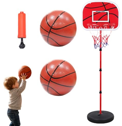 Generisk barnbasketkorg med 3 bollar, luftpump, bärbar sportutrustning | Barn basketkorg utomhus för barn, flickor, utomhus, hem, vardagsrum, terrass, trädgård, gård