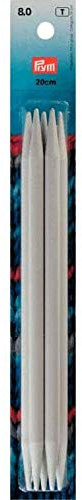 PRYM 8,00 mm doppelt Spitz Knit Pin-Set von 5 Nadeln - 20 cm lang