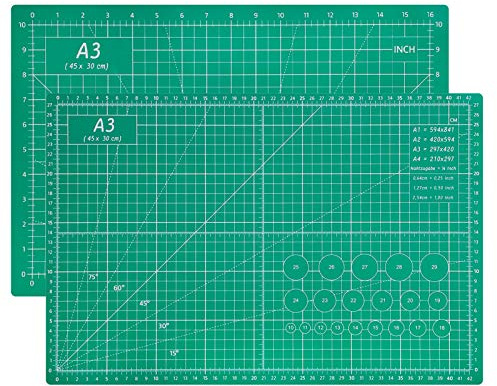 Tapis de découpe A3 pour couture, auto-réparateur, planche à découper double face, 5 couches pour tissu, couture, matelassage, artisanat, impérial et métrique