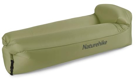 Naturehike Tumbona Inflable, Sofá de Aire Impermeable con Paquete Portátil, Cama de Aire Inflable Lazy Lounger Para Viajes, Campamentos, Caminatas, Fiestas en la Piscina y en la Playa (Verde Aguacate)