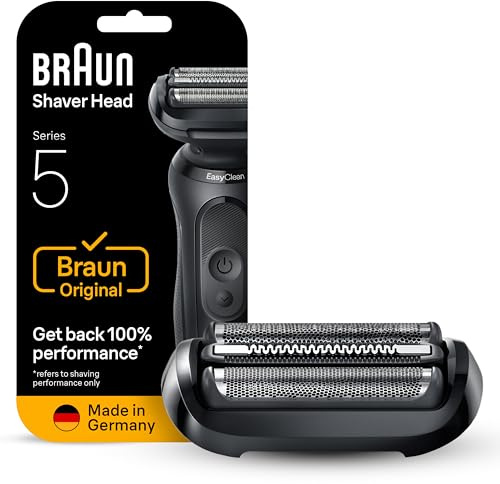 Braun Series 5 Elektrorasierer Scherkopf 54B – ORIGINAL Ersatzscherteil & Rasierer Zubehör vom Hersteller – Made in Germany, Kompatibel mit Braun Series 5 Rasierern der Serien 50, 51 und 52 – Schwarz