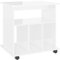 vidaXL Rollschrank mit Fächern Rollcontainer Büroschrank Aktenschrank Bürocontainer Schrank Büro Druckerschrank Hochglanz-Weiß 60x45x60cm Holzwerkstoff